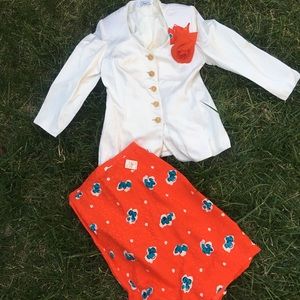 Vintage Stacci Newport Beach 2 piece outfit skirt